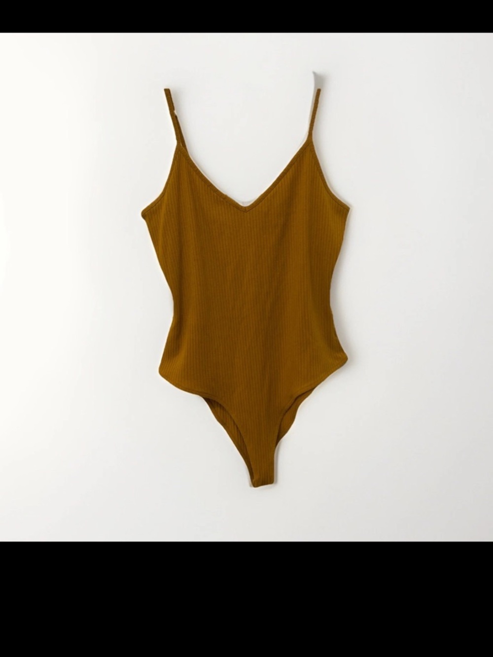 🌟4 for $20 Primark Ribbed V-Neck Tank Top Bodysuit- Mustard